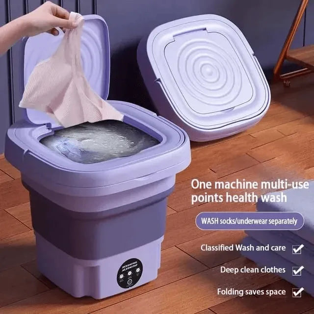 Mini Folding Washing Machine – Portable Clothes Washer for Travel, Hostel & Home Use